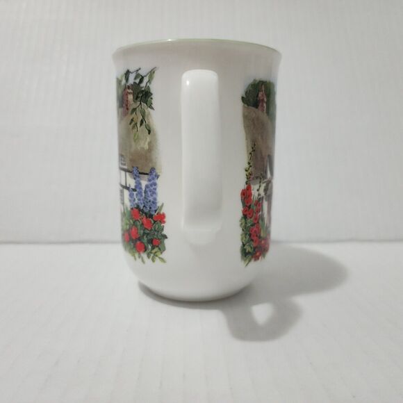 Rose of England Fine Bone China Mug 4" White Country Cottage Made in UK - Picture 4 of 6